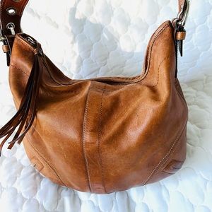 Genuine leather coach purse brown tan leather coach purse